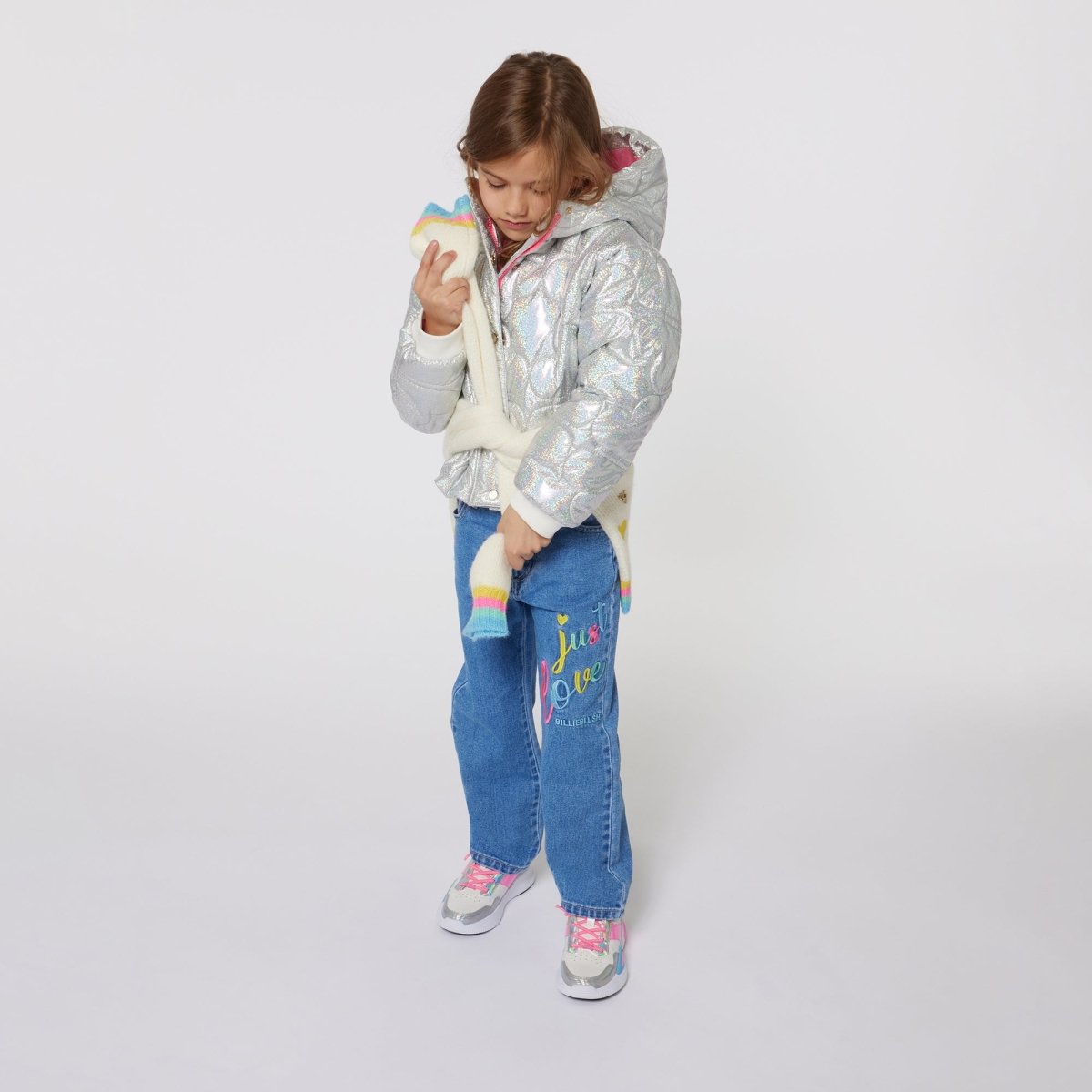 IRIDESCENT QUILTED HEARTS PUFFER JACKET - JACKETS