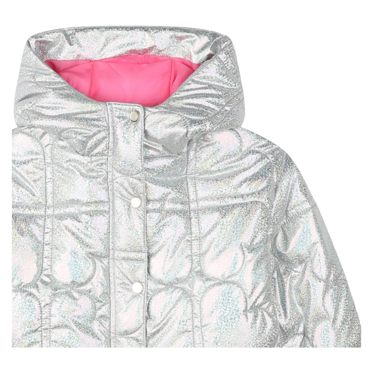 IRIDESCENT QUILTED HEARTS PUFFER JACKET - JACKETS