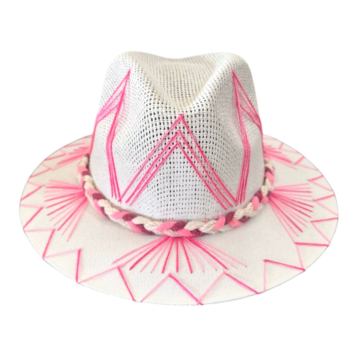 Corazon Straw Sun Hat with Pink Accents Exclusive Pink Marfa Hat by Corazon Playero main image 4