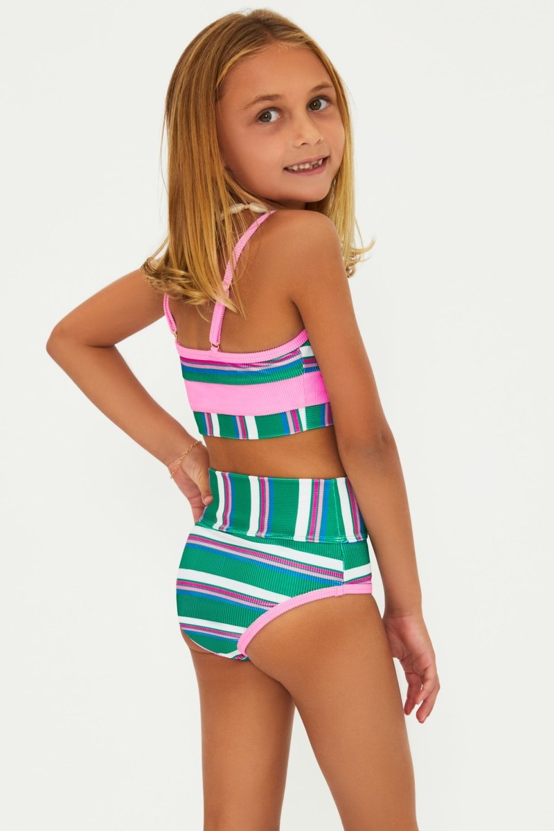 JELLY BEAN STRIPE LITTLE EVA AND EMMIE TWO PIECE BIKINI - TWO PIECE BIKINI