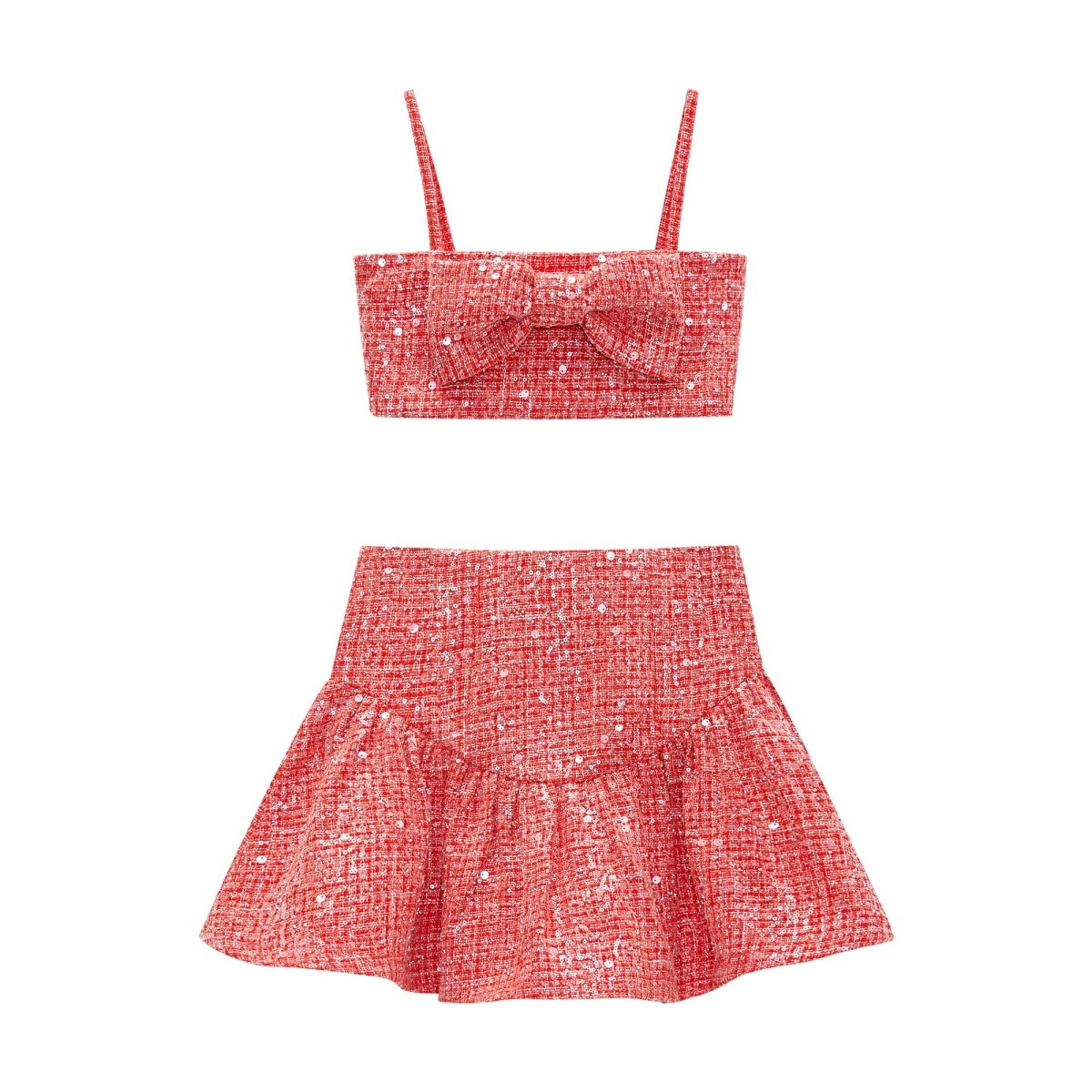 JINGLE CROP CROP AND SKIRT SET - SET