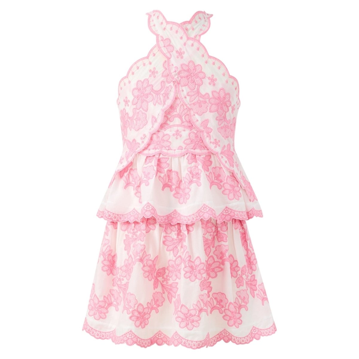 JOSIE EMBROIDERED HALTER DRESS (PREORDER) - MARLO