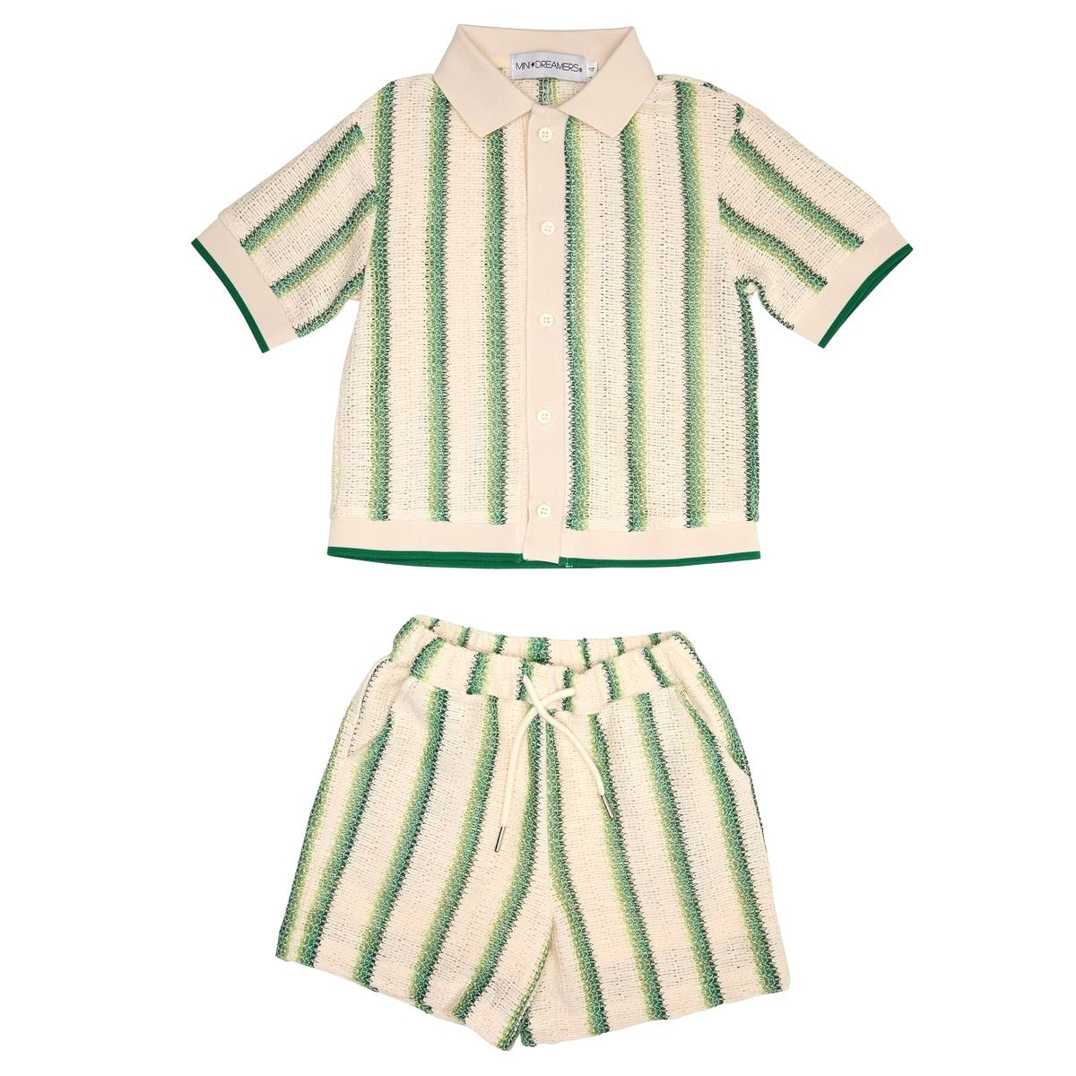 JULIAN CROCHET BUTTON DOWN AND SHORTS SET - MINI DREAMERS