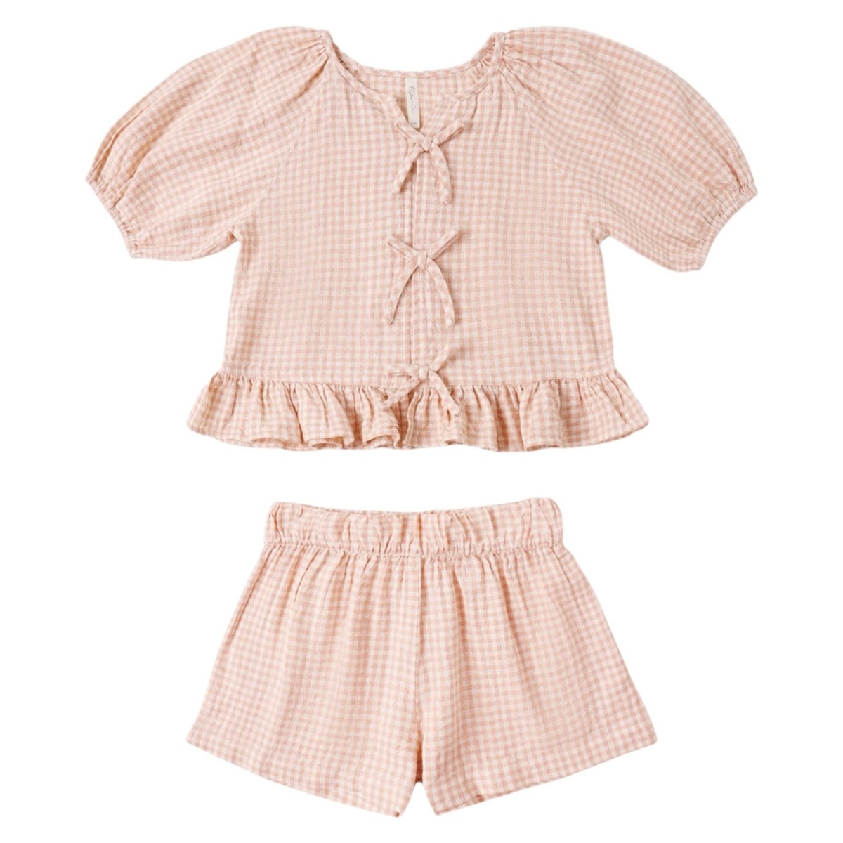 JUNIPER GINGHAM TIE TOP AND SHORT SET - RYLEE + CRU - SET