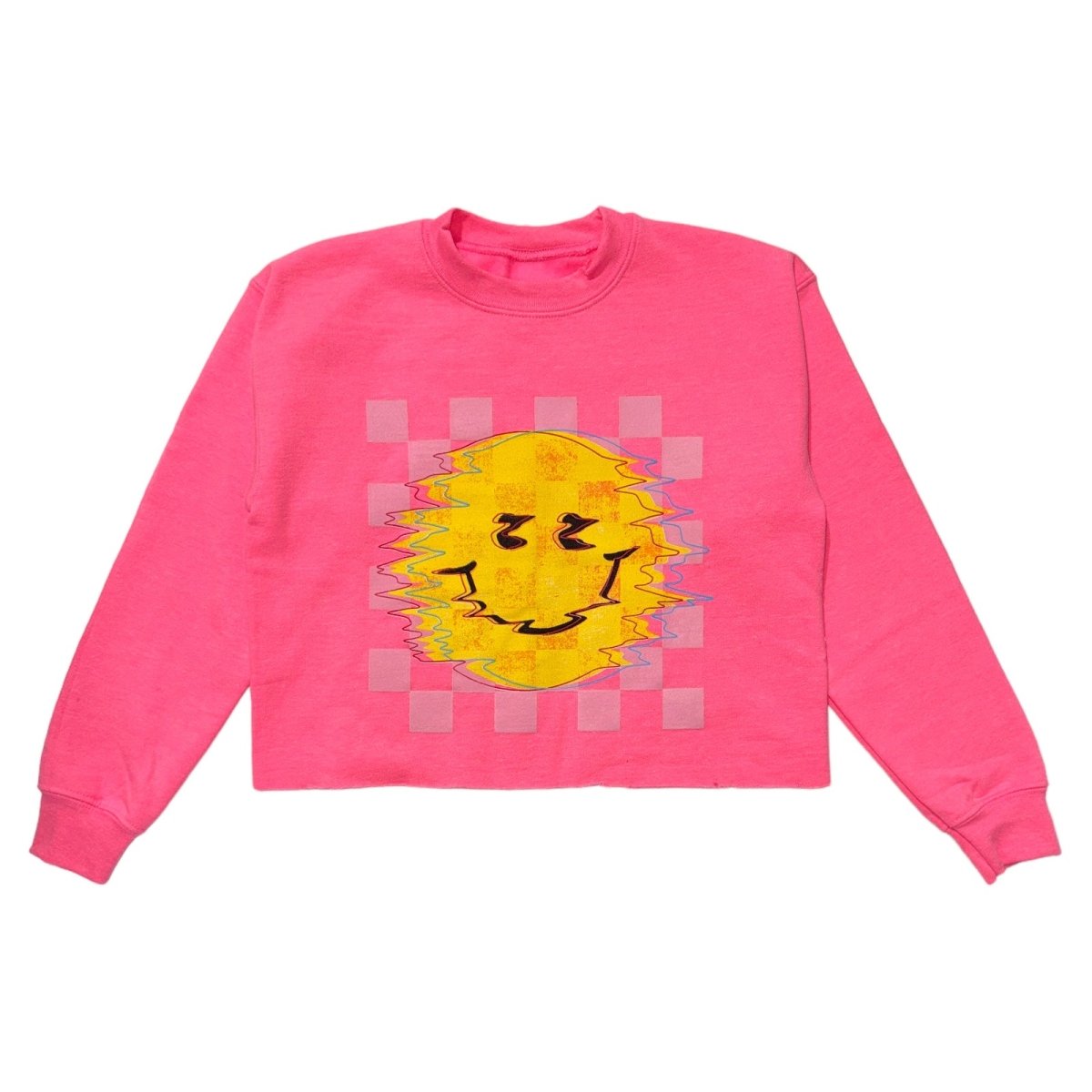 KINETIC HAPPY FACE CROP SWEATSHIRT - SWEATERS
