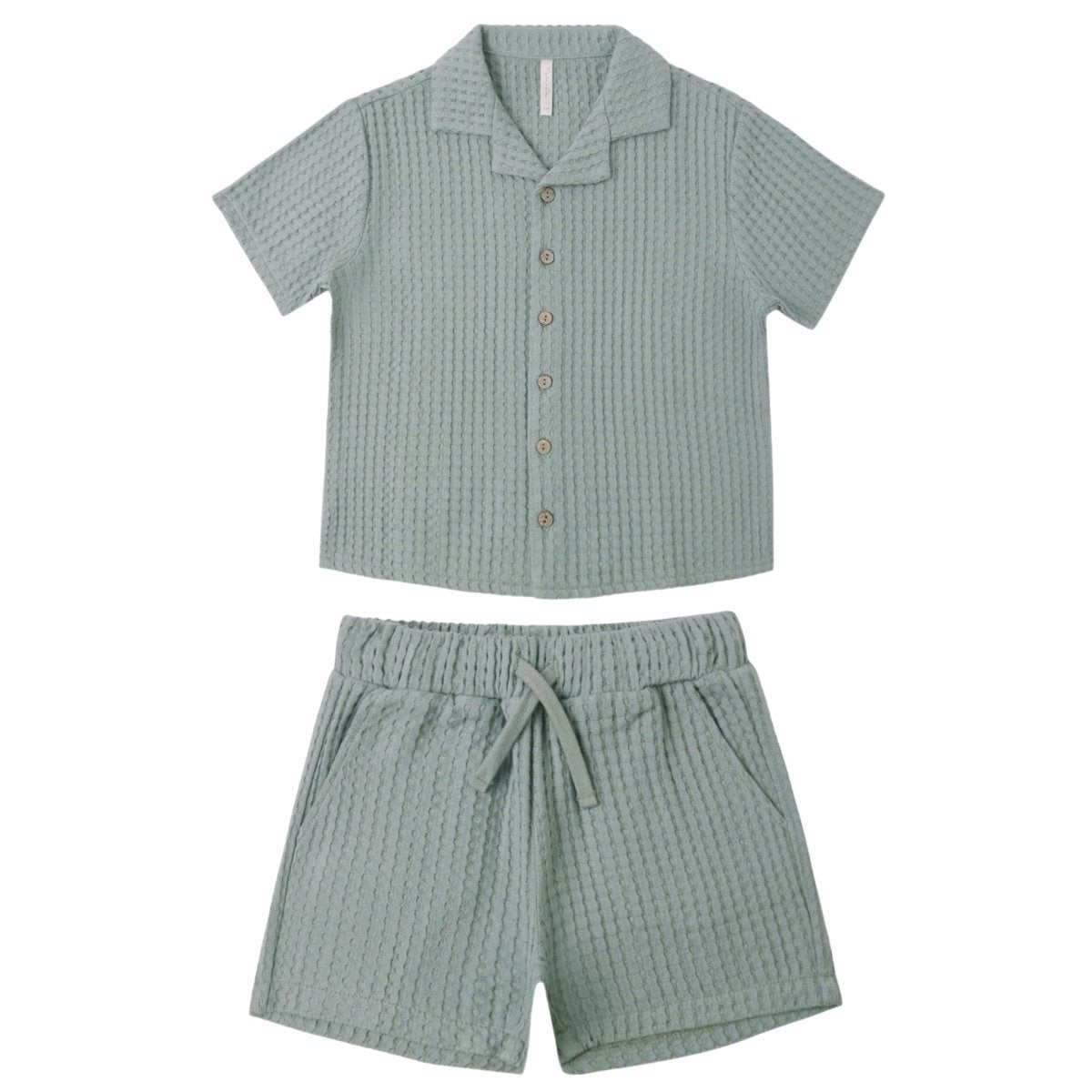 KNITTED BUTTON DOWN TOP AND RELAXED SHORTS SET - RYLEE + CRU