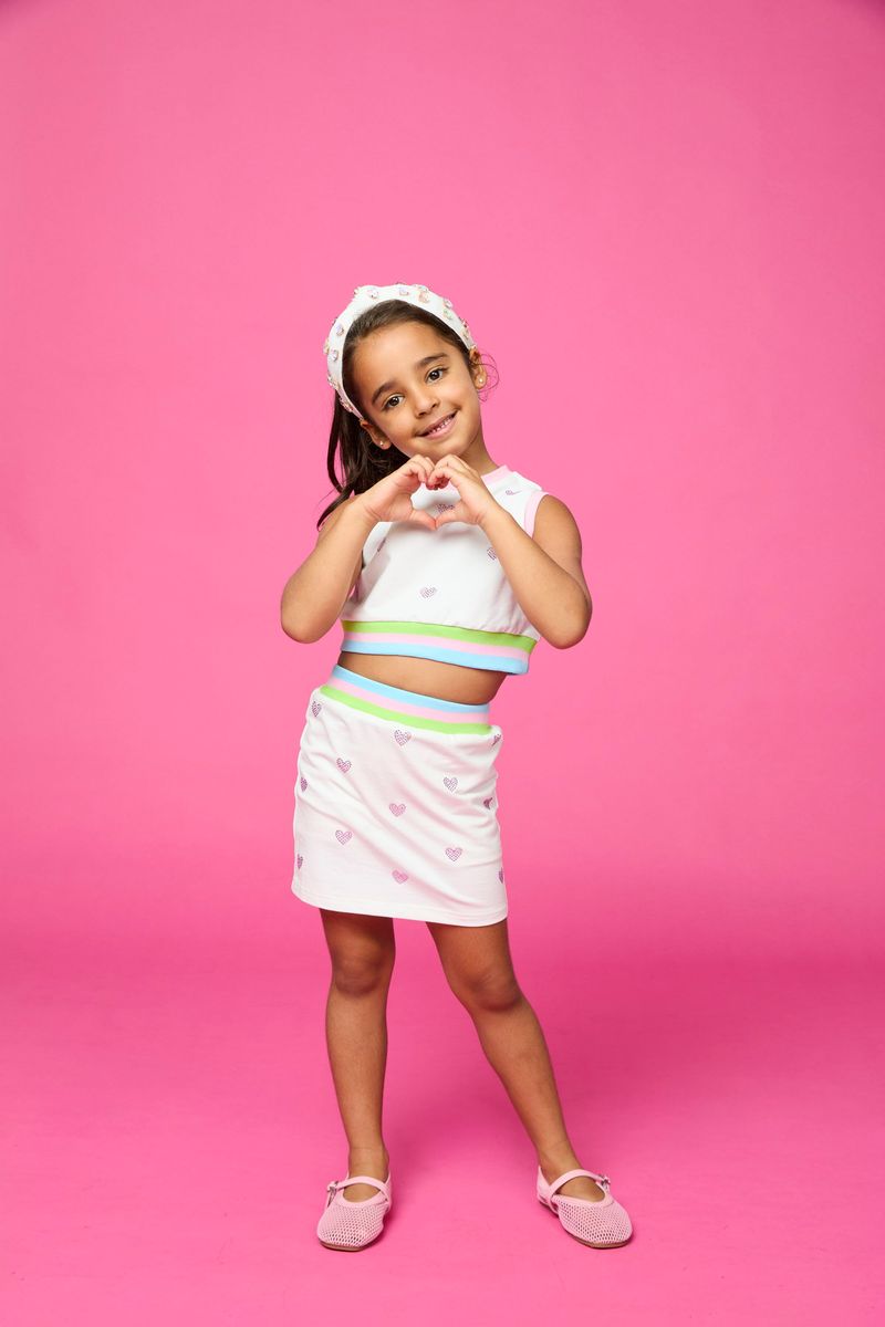 KRISTINA CRYSTAL HEART TENNIS CROP TOP AND SKIRT SET - MINI DREAMERS