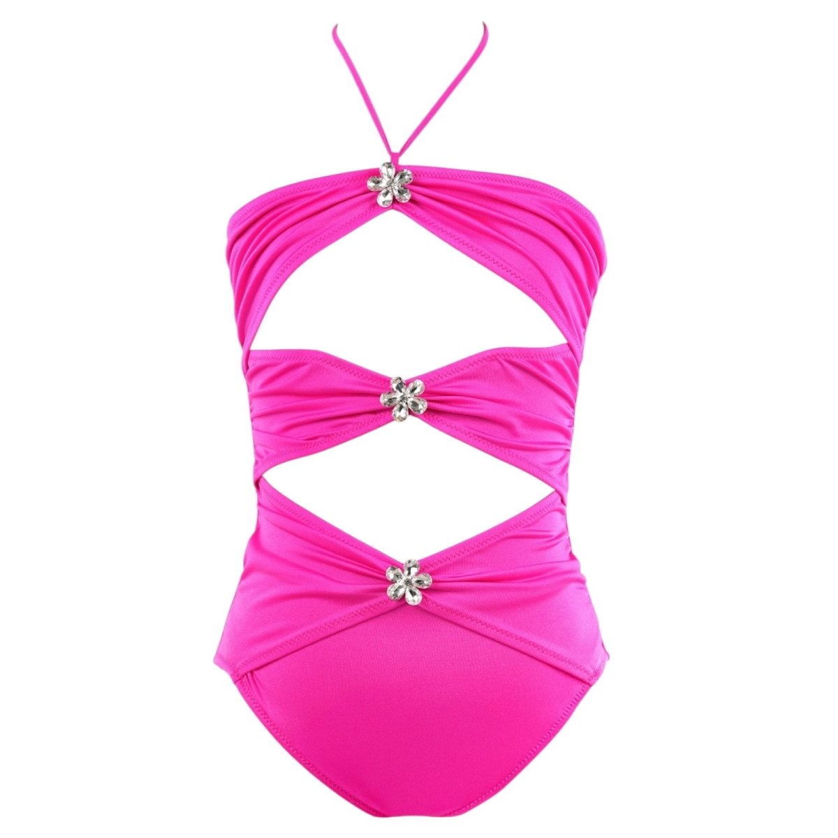 KYLIN CRYSTAL CUT OUT ONE PIECE SWIMSUIT - NESSI BYRD