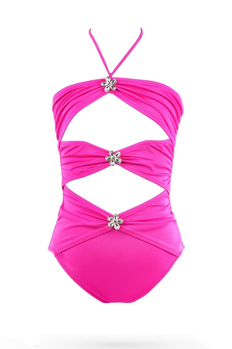 KYLIN CRYSTAL CUT OUT ONE PIECE SWIMSUIT (PREORDER) - NESSI BYRD