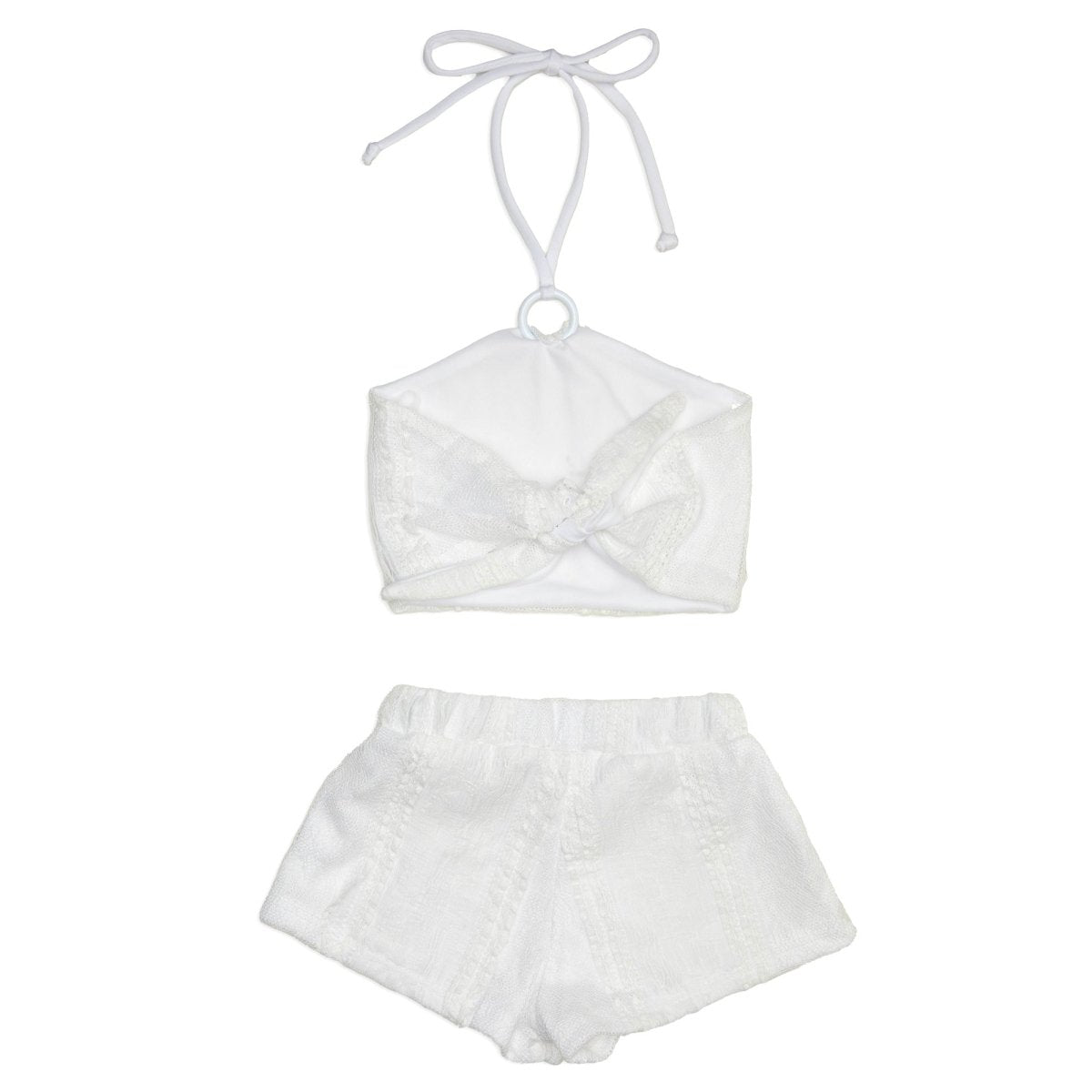 LACE HALTER TOP AND SHORTS SET - SET