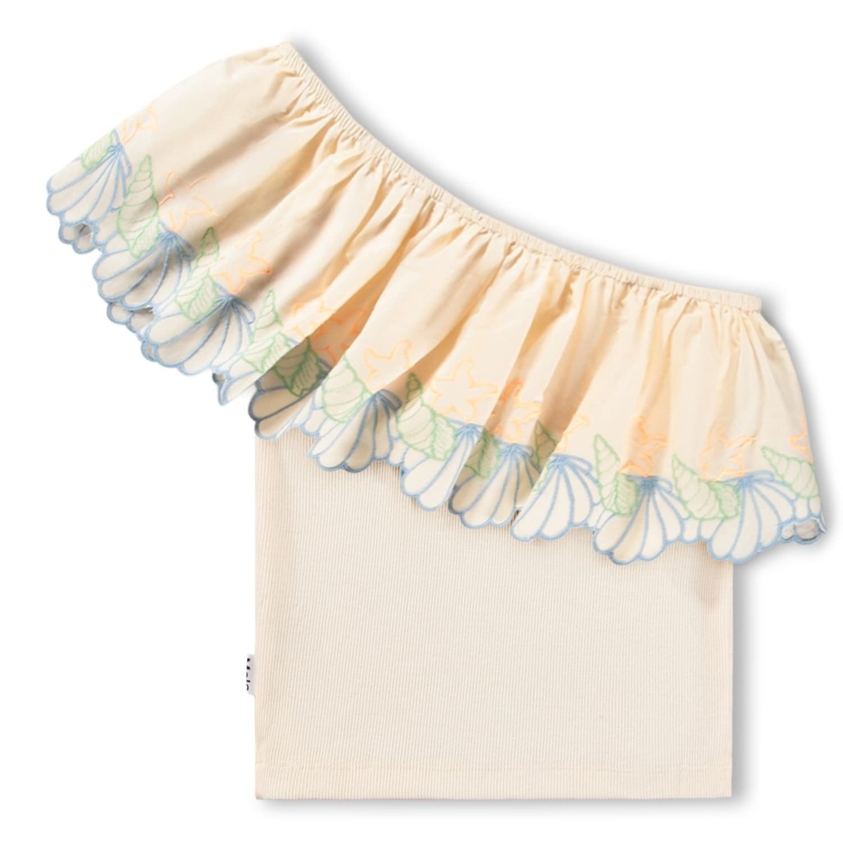 LACE ONE SHOULDER RATJA TOP - MOLO