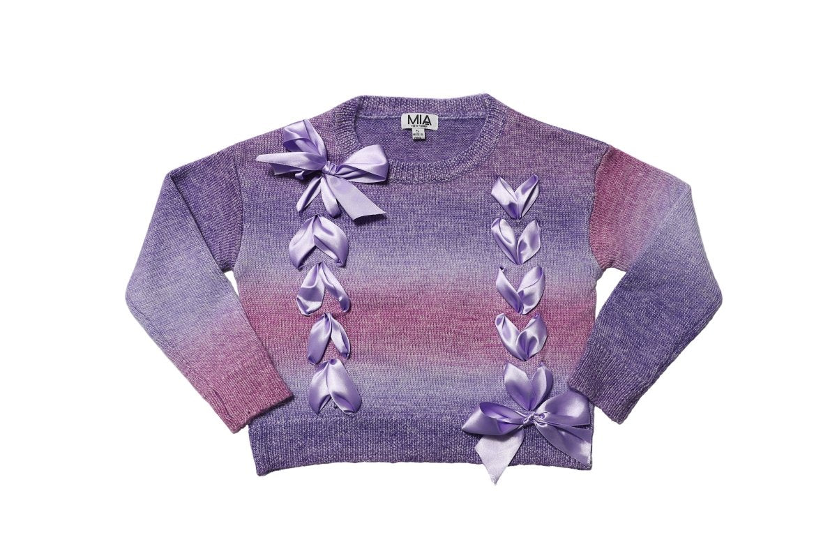 LACE UP OMBRÉ BOW SWEATSHIRT (PREORDER) - MINI DREAMERS - SWEATERS