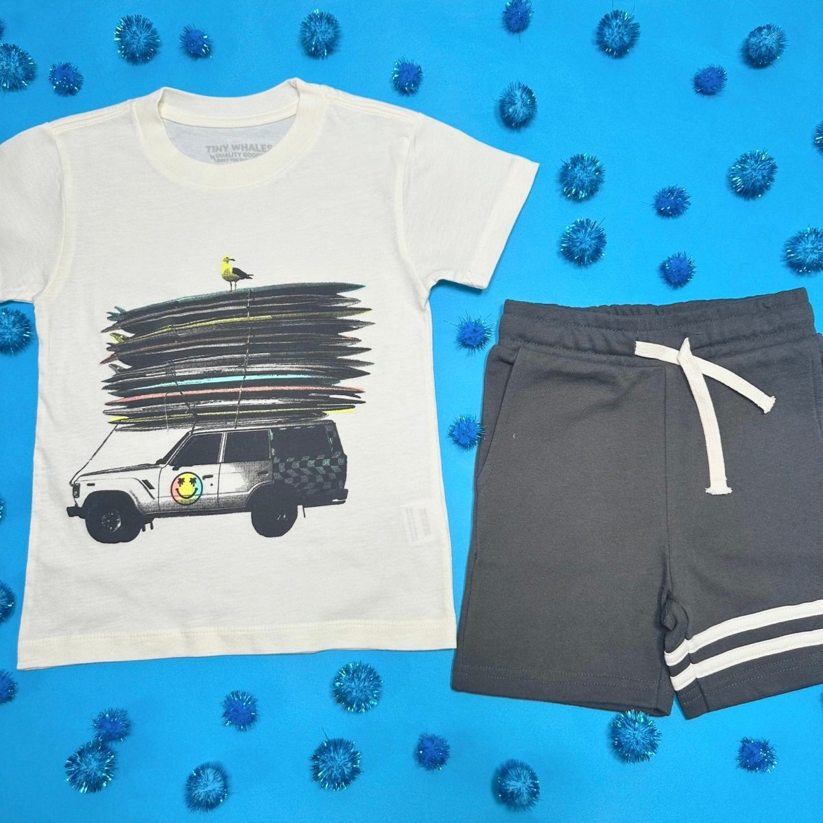 LETS GO SURF TSHIRT - TINY WHALES