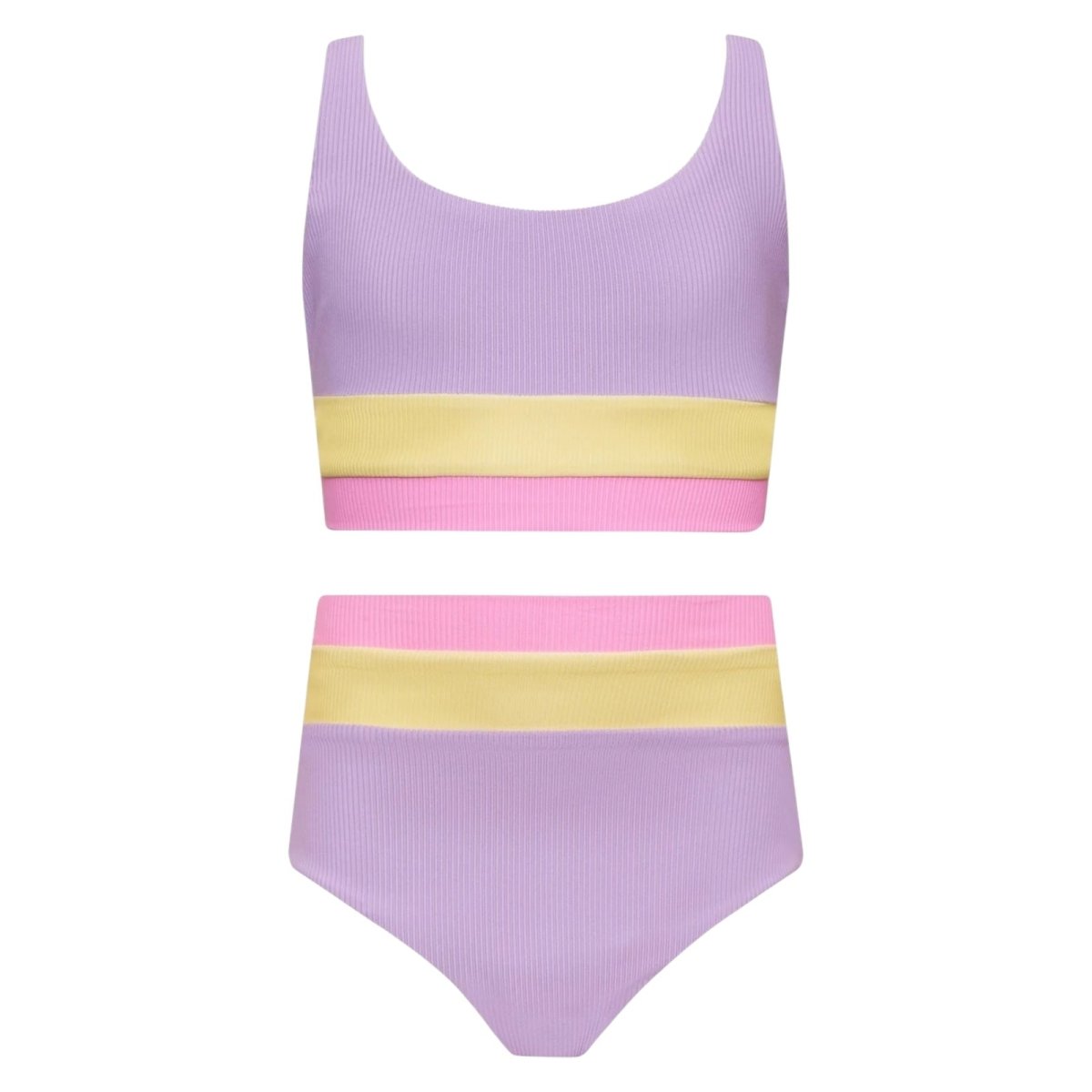 LIL MACKENZIE HEIDI COLOR BLOCK TWO PIECE BIKINI - TWO PIECE BIKINI