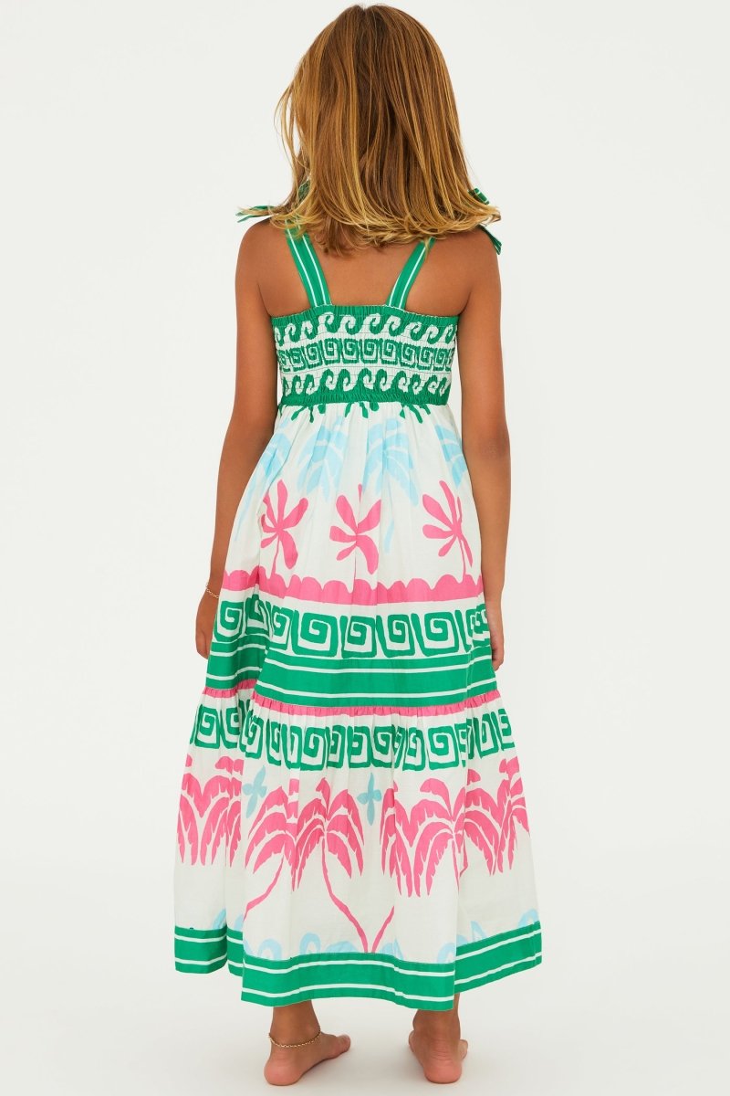 LITTLE CAMI TROPICAL PALM DRESS - DRESSES