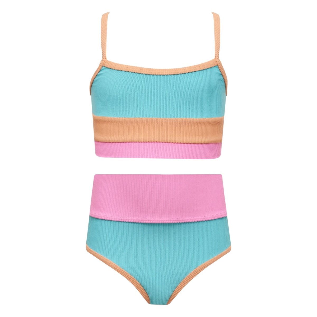 LITTLE EVA & EMMY CRUSH COLORBLOCK TWO PIECE BIKINI - TWO PIECE BIKINI
