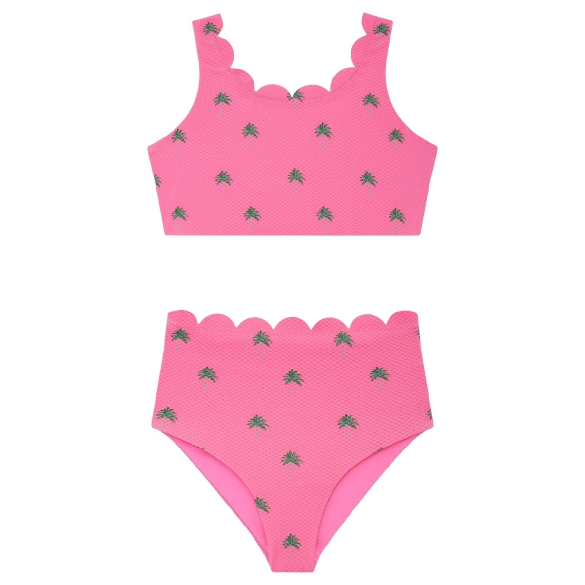 LITTLE MADISON BEA FLAMINGO FRONDS PALM TREES TWO PIECE BIKINI - BEACH RIOT KIDS