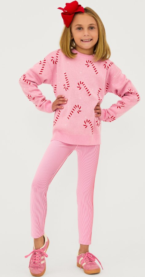 LITTLE PEPPA LEGGINGS IN CANDY CANE STRIPES - LEGGINGS