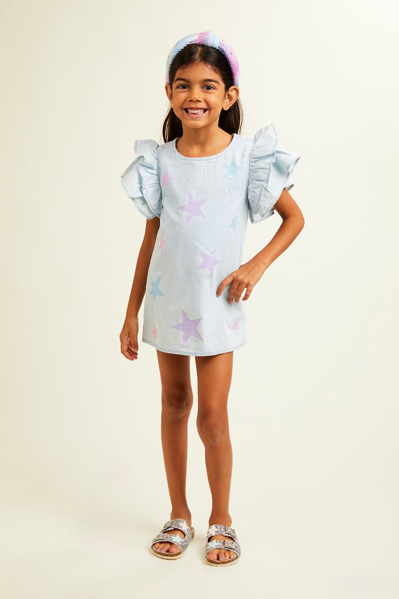 LONDON STARS DENIM DRESS - DRESSES