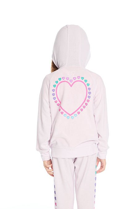 LOVE HEARTS ZIP UP HOODIE - HOODIES