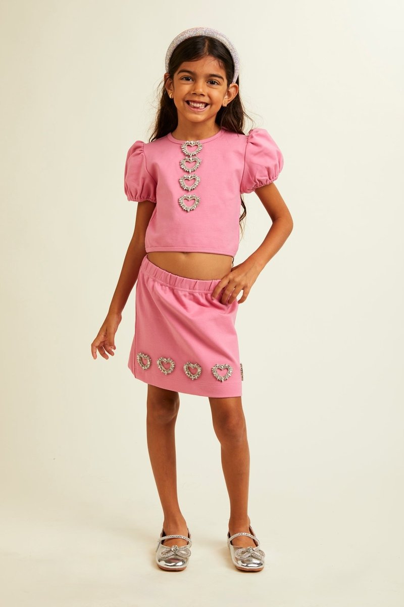 MANHATTAN HEARTS PUFF SLEEVE TOP AND SKIRT SET - SET