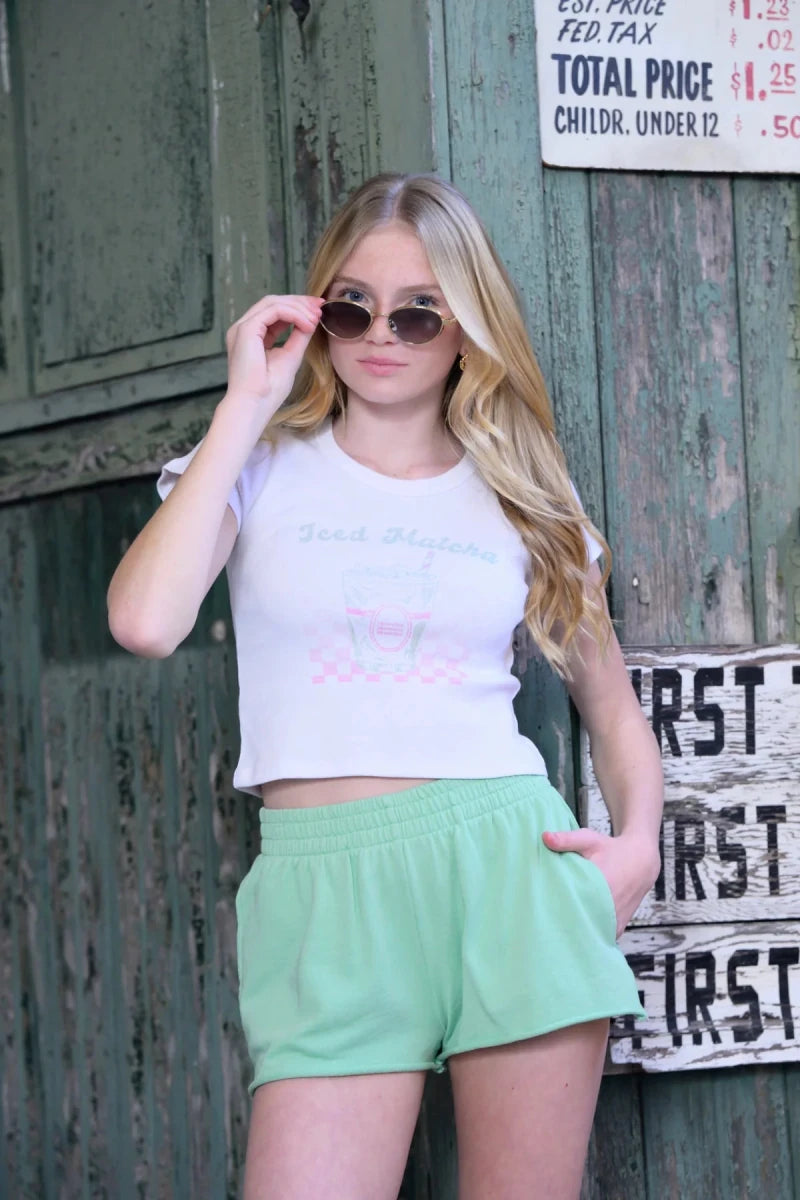 MATCHA TSHIRT - KATIE J NYC - SHORT SLEEVE TOPS