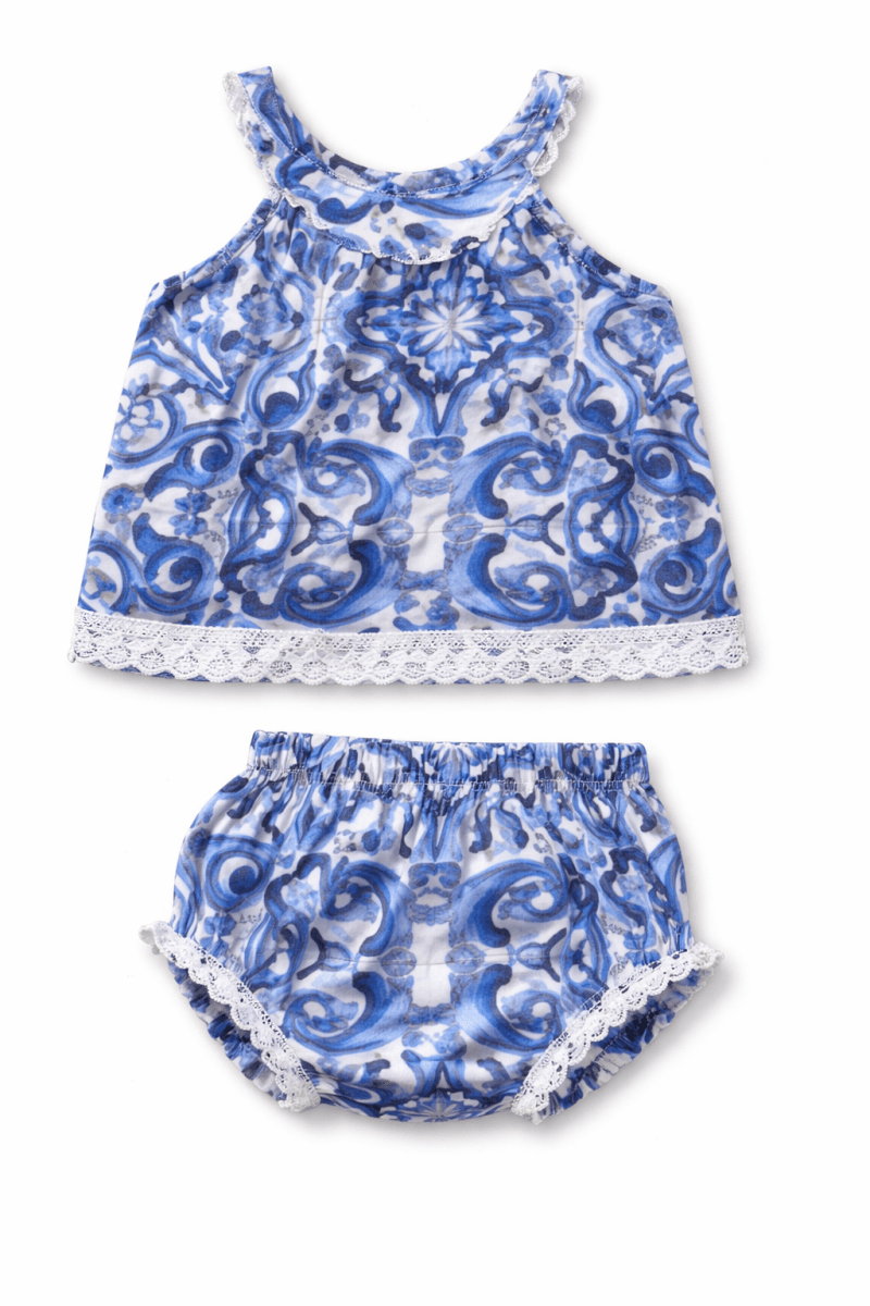 MEDITERRANEAN SUMMER DRESS AND DIAPER COVER SET (PREORDER) - DRESSES