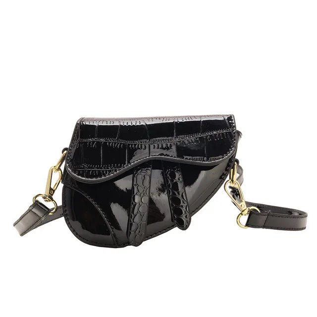 METALLIC MINI SADDLE BAG - PURSES