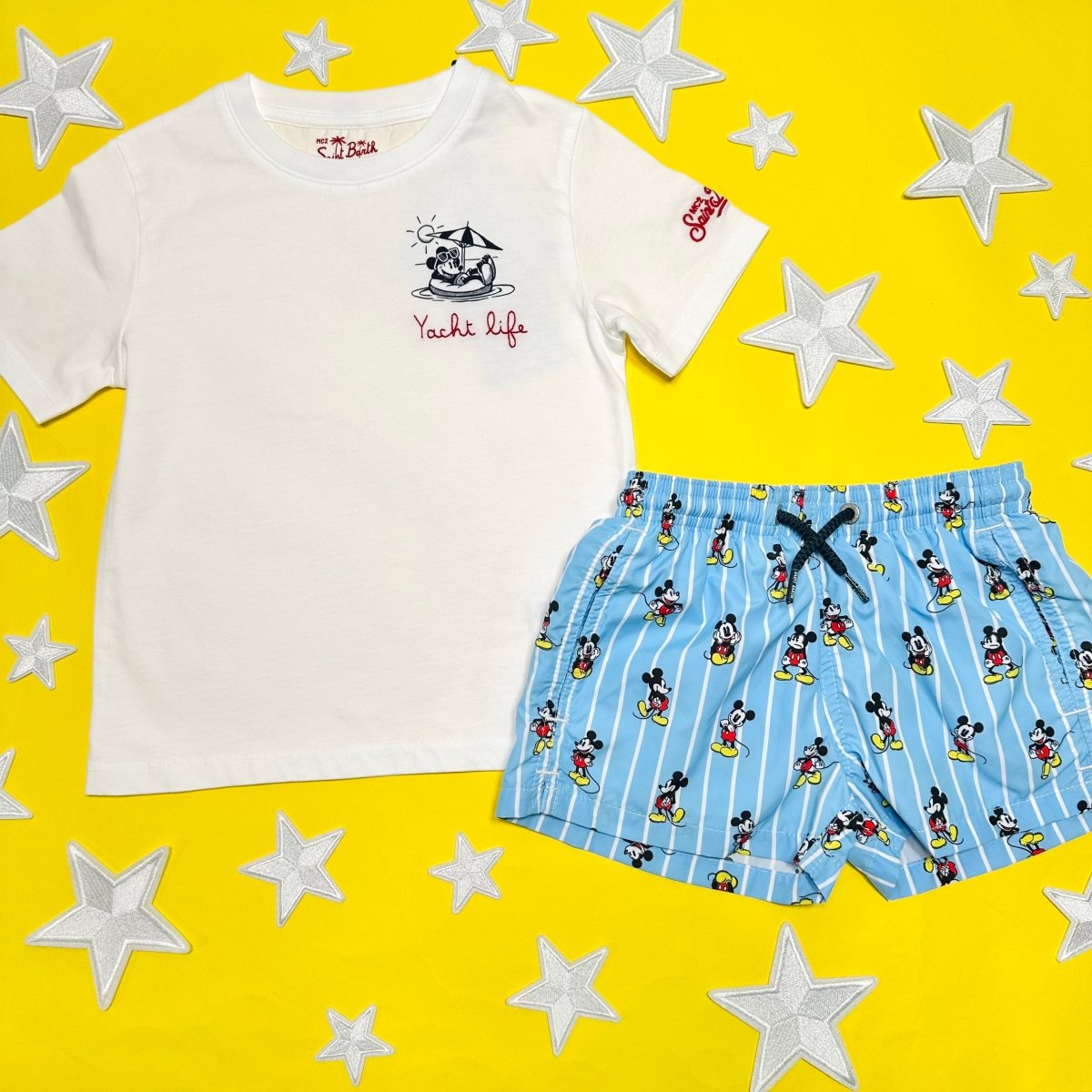 MICKEY STRIPE SWIM TRUNKS - MC2 SAINT BARTH KIDS