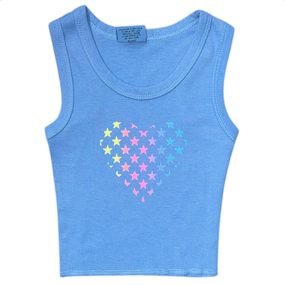 MINI NEON STARS RIBBED TANK TOP - TANK TOPS