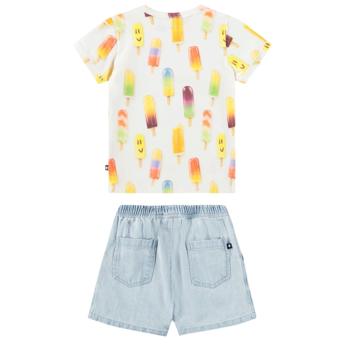 MINI POPSICLES TSHIRT AND MISTY DENIM SHORTS SET (PREORDER) - MOLO