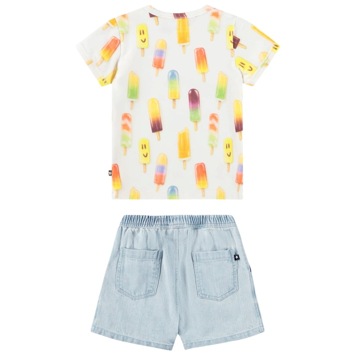 MINI POPSICLES TSHIRT AND MISTY DENIM SHORTS SET (PREORDER) - MOLO