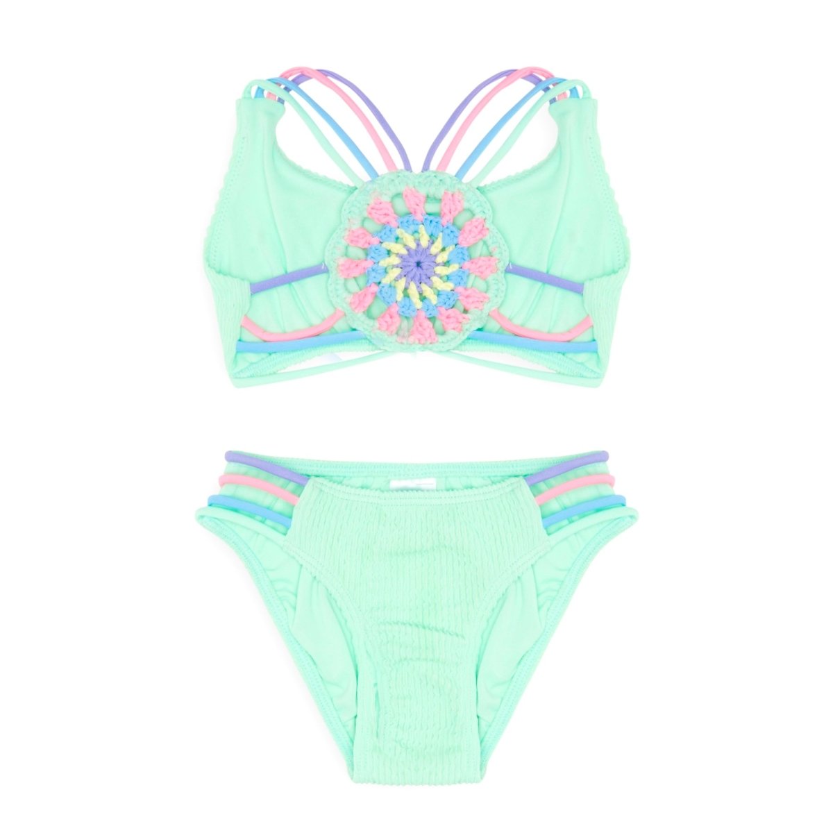 MONA CROCHET FLOWER TWO PIECE BIKINI - TWO PIECE BIKINI