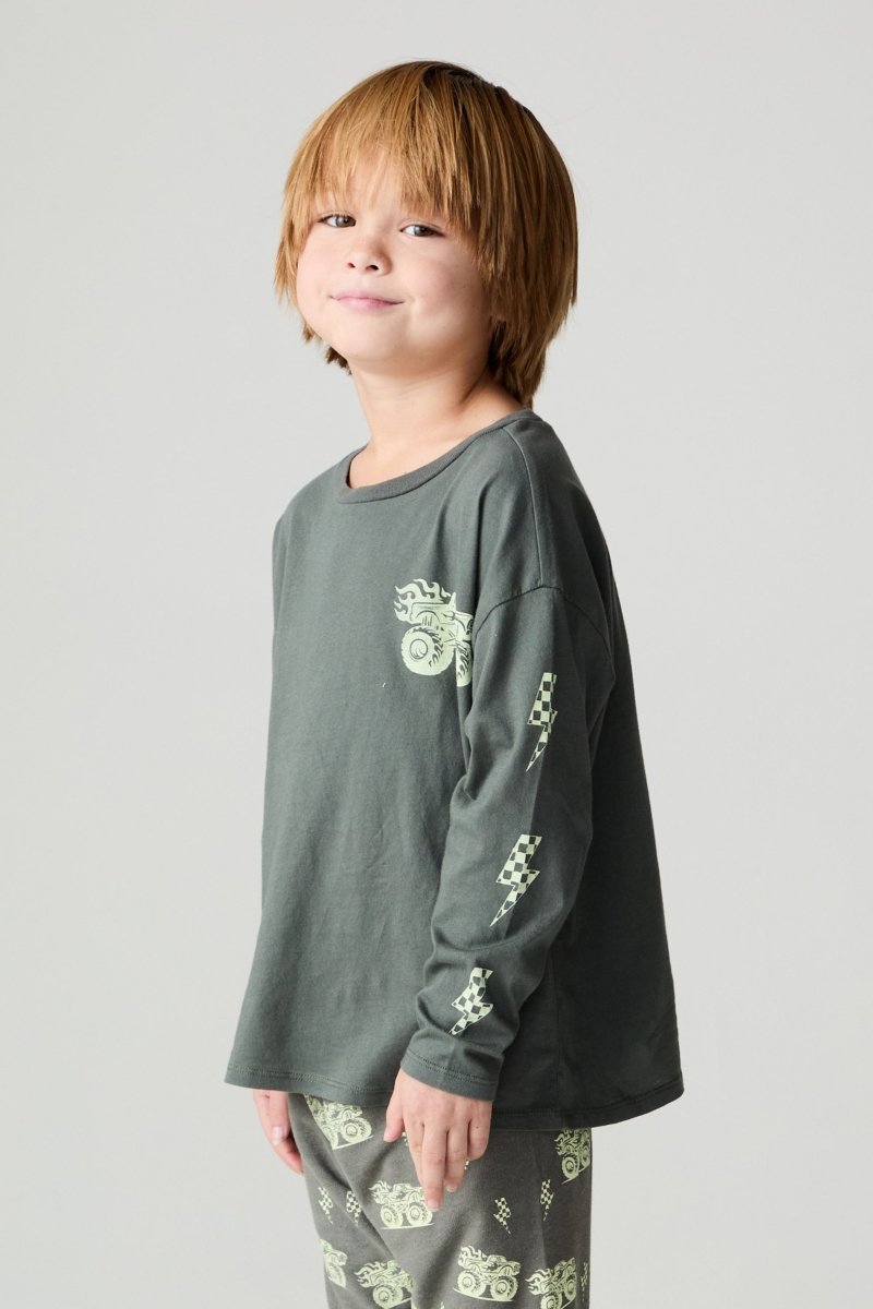 MONSTER TRUCK LONG SLEEVE TSHIRT (PREORDER) - CHASER KIDS - LONG SLEEVE TOPS