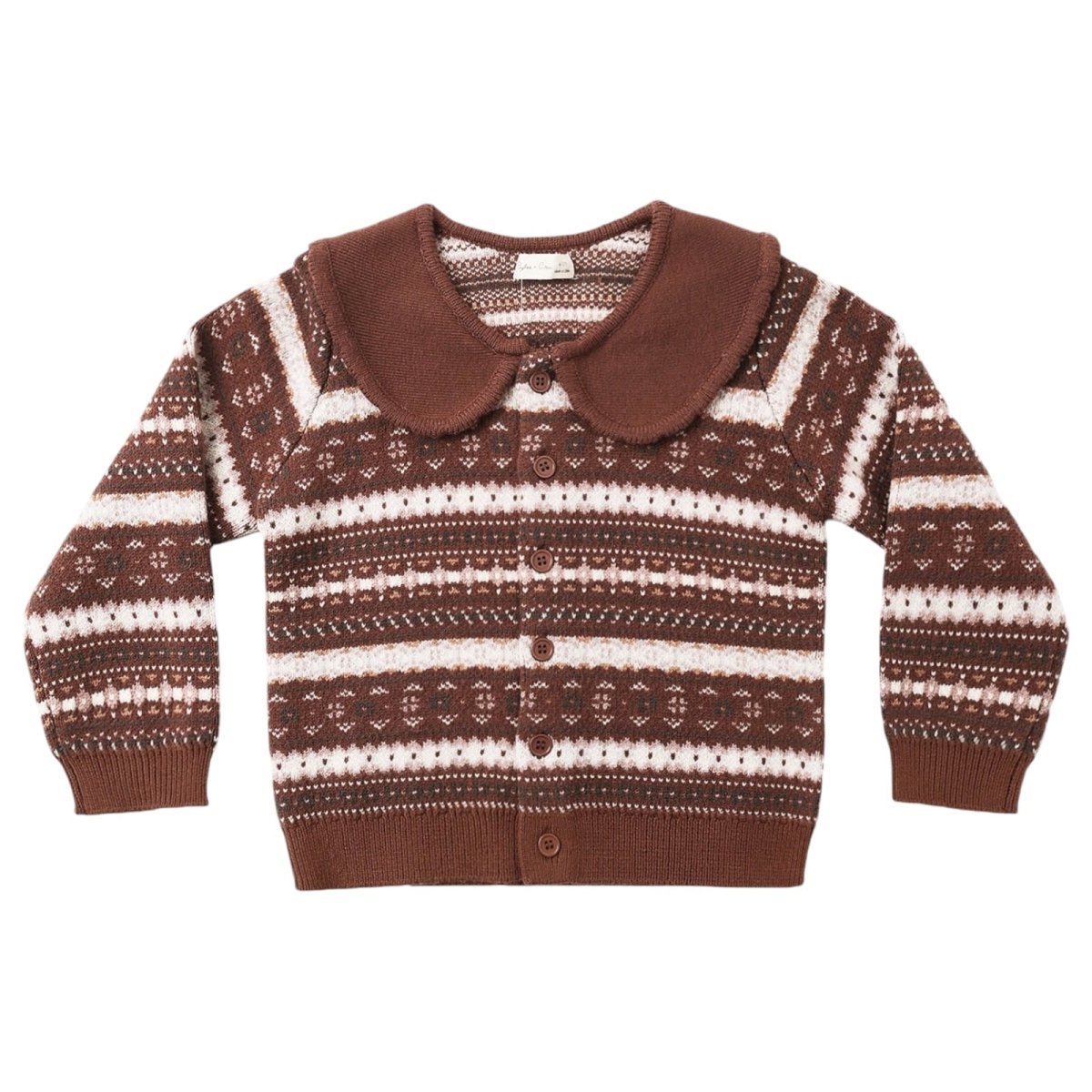 MULBERRY STRIPE FAIR ISLE CARDIGAN - RYLEE + CRU - CARDIGANS