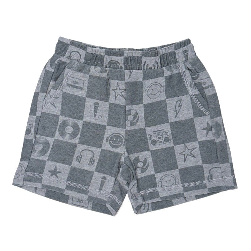 MUSIC CHECKERED SHORTS - SHORTS