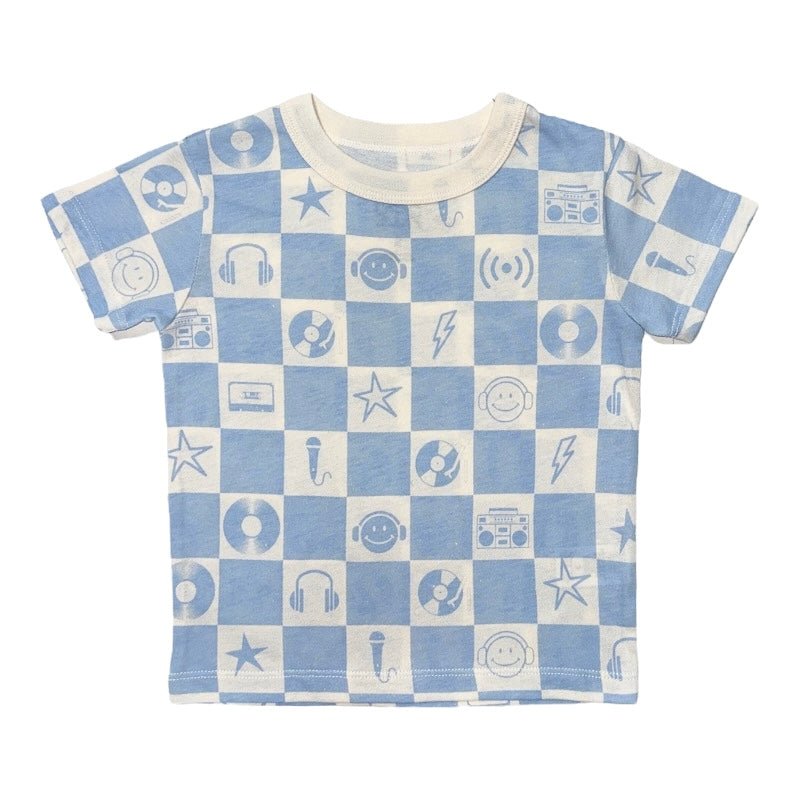 MUSIC CHECKERED TSHIRT - SHORT SLEEVE TOPS