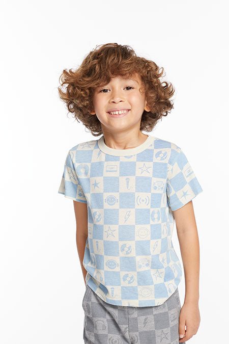 MUSIC CHECKERED TSHIRT - SHORT SLEEVE TOPS