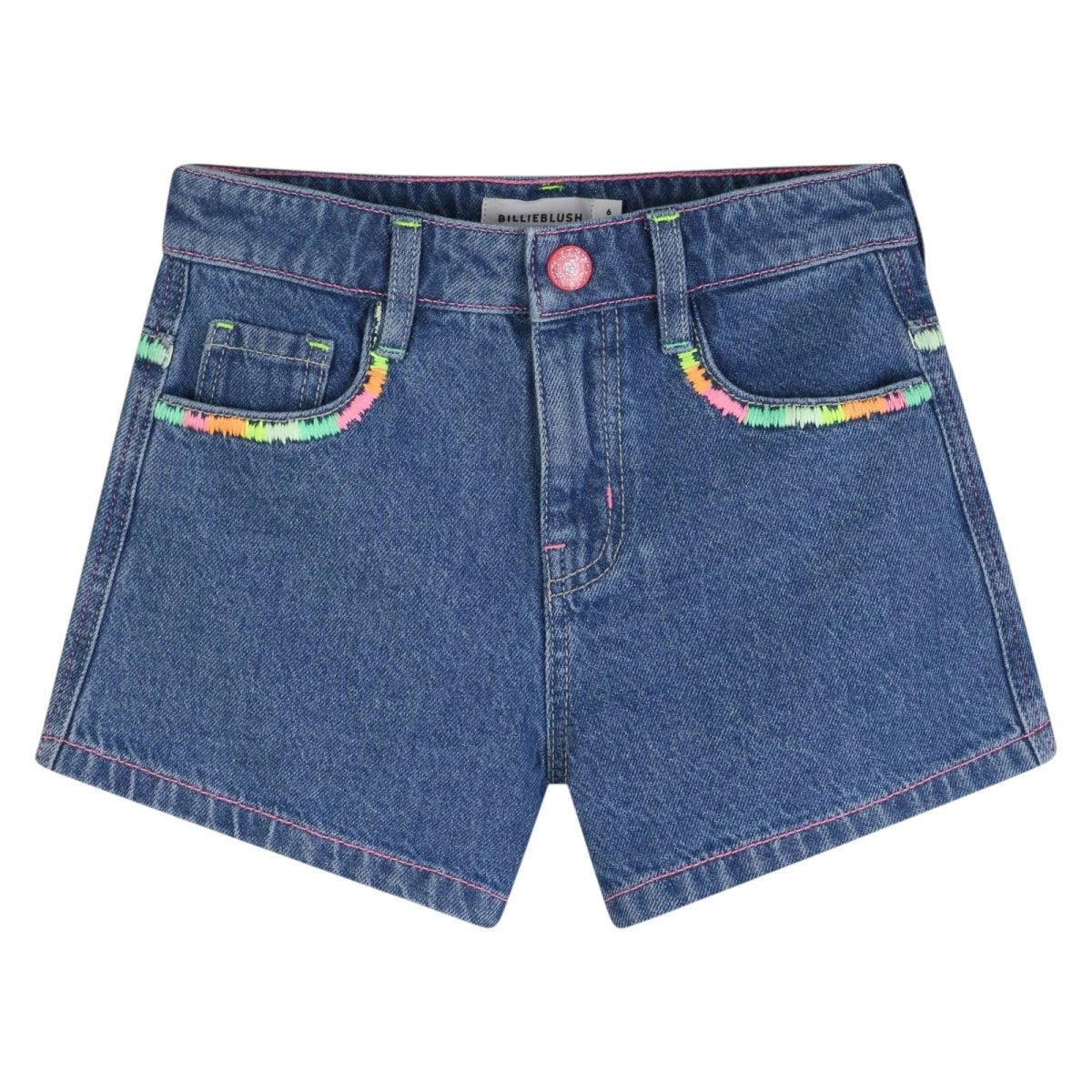 NEON EMBROIDERED DENIM SHORTS (PREORDER) - BILLIEBLUSH
