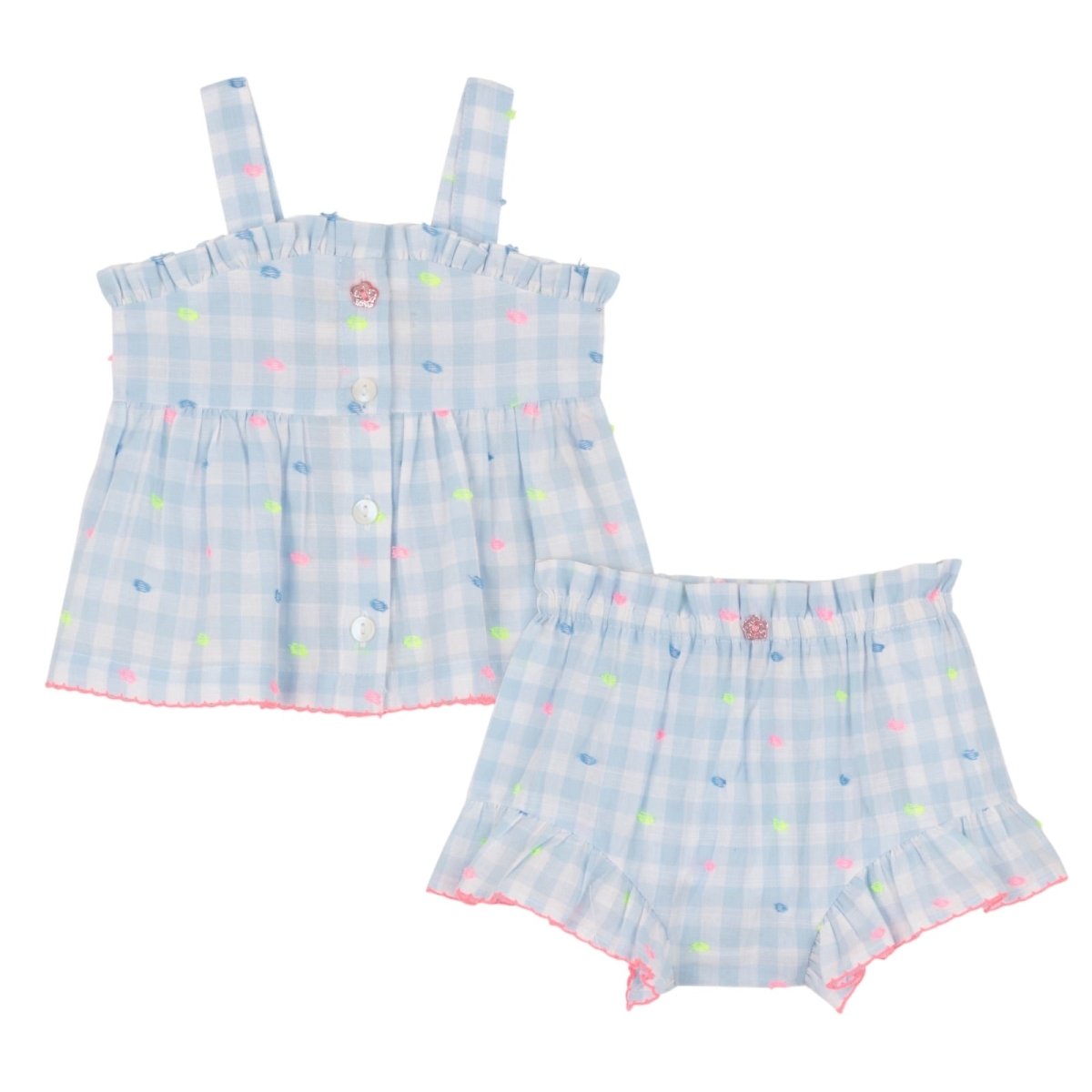 NEON GINGHAM TOP AND SHORTS SET (PREORDER) - BILLIEBLUSH