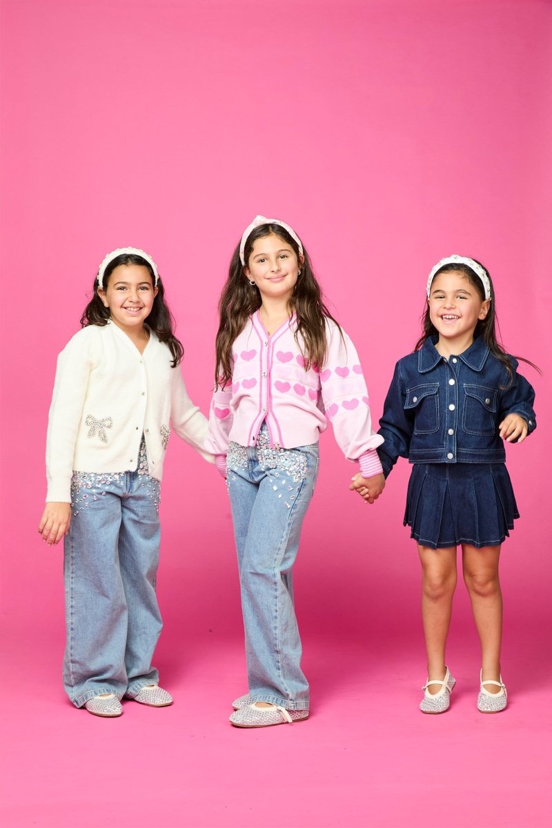 NIKKI DENIM JACKET AND PLEATED SKIRT SET - MINI DREAMERS