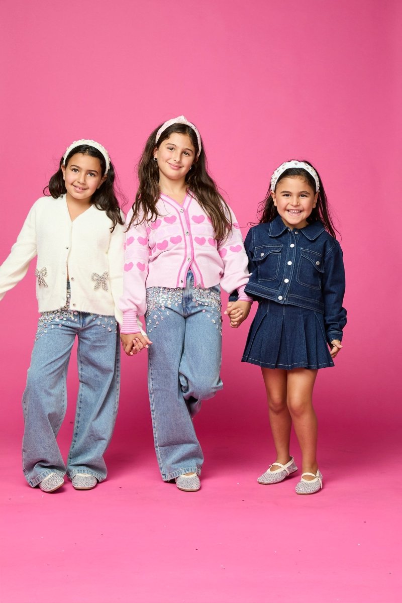NIKKI DENIM JACKET AND PLEATED SKIRT SET - MINI DREAMERS