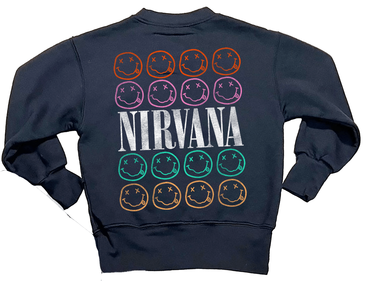 NIRVANA SMILEY SWEATSHIRT (UNISEX) (PREORDER) - ROWDY SPROUT