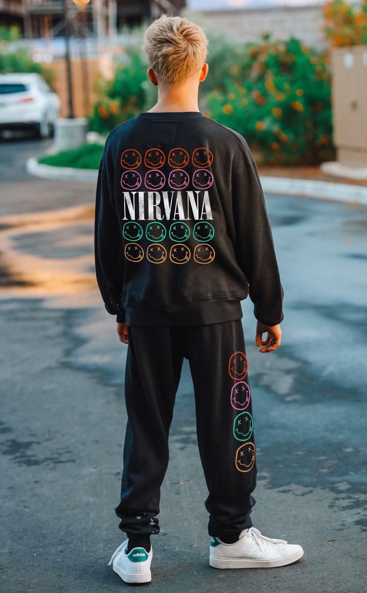 NIRVANA SMILEY SWEATSHIRT (UNISEX) (PREORDER) - ROWDY SPROUT