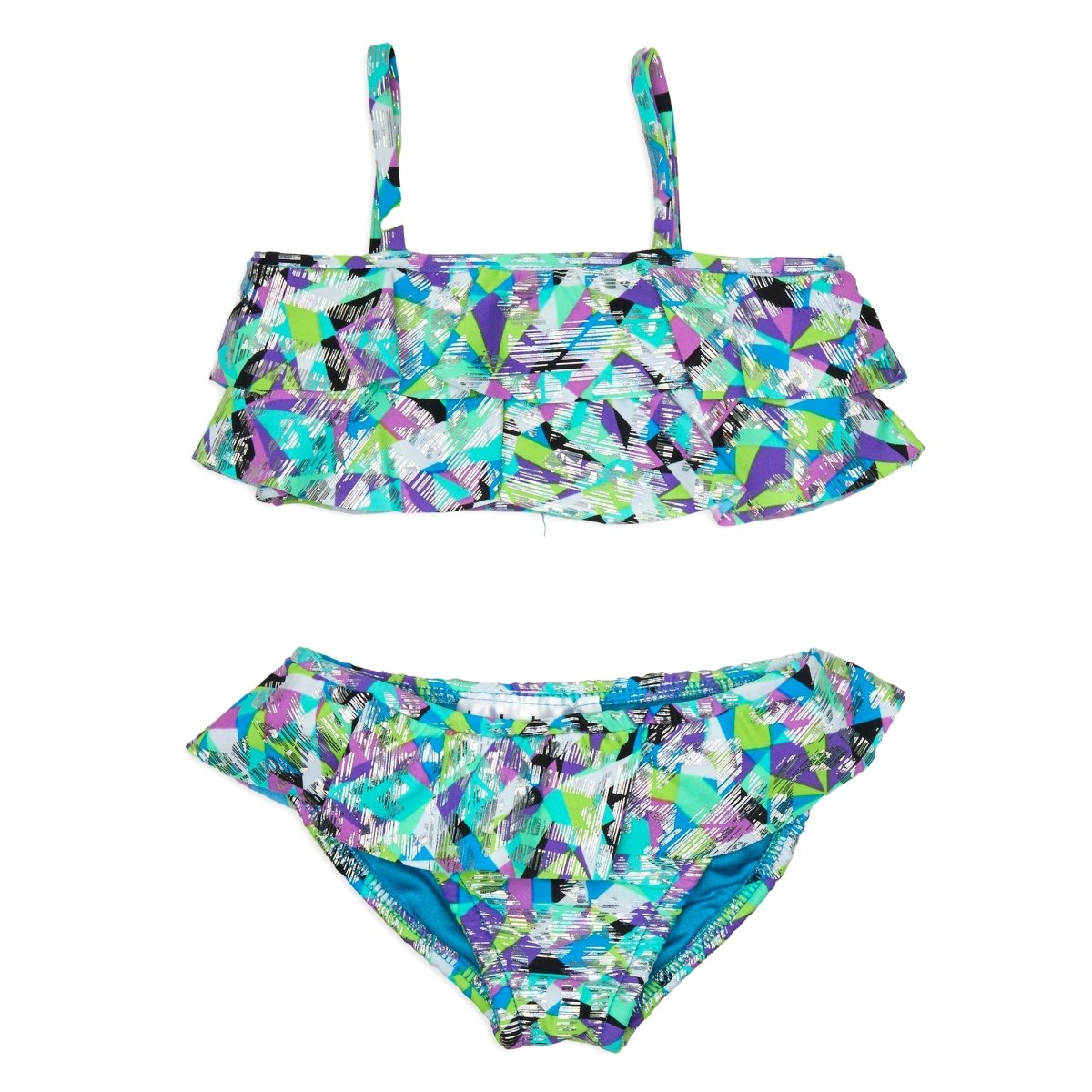 OCEANIA METALLIC RUFFLE TWO PIECE BIKINI - TWO PIECE BIKINI