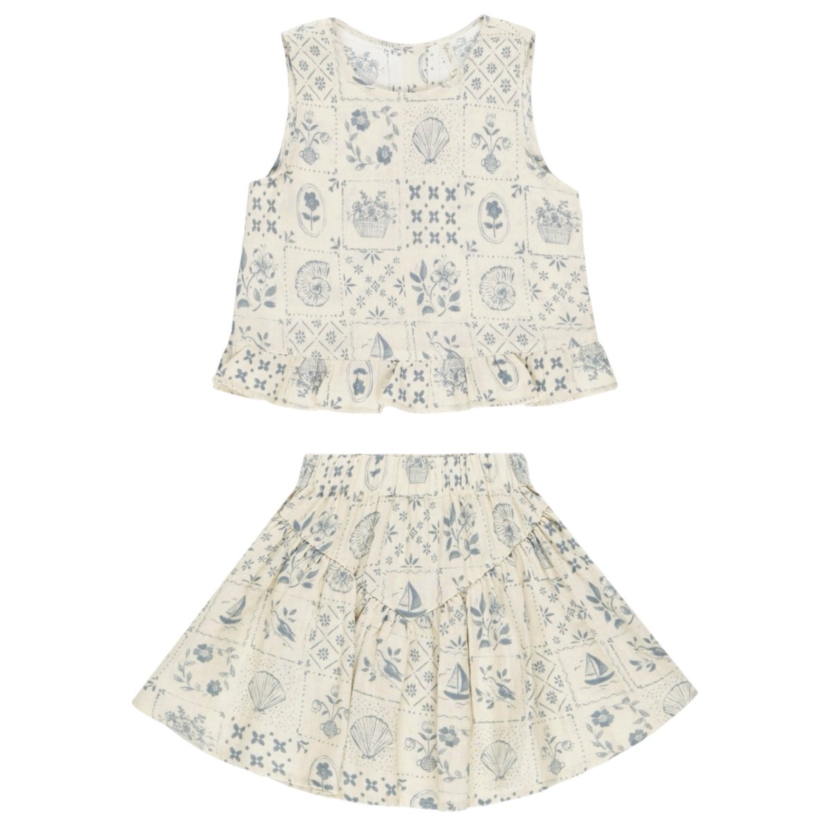 OCEANSIDE TILE TANK TOP AND SKIRT SET - SET