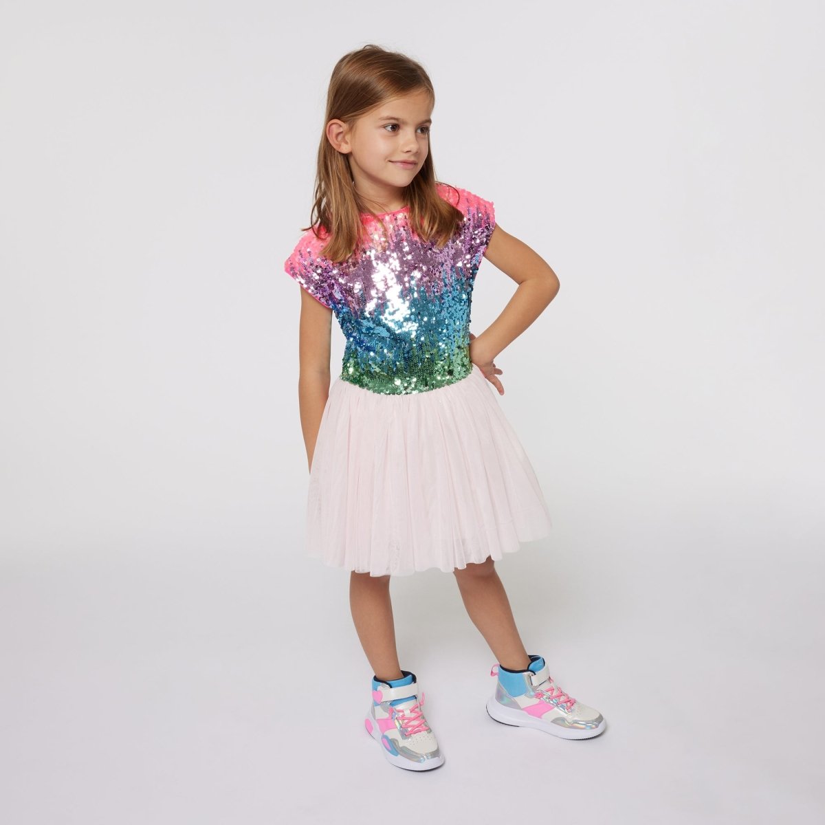 OMBRÉ SEQUIN TULLE DRESS (PREORDER) - BILLIEBLUSH