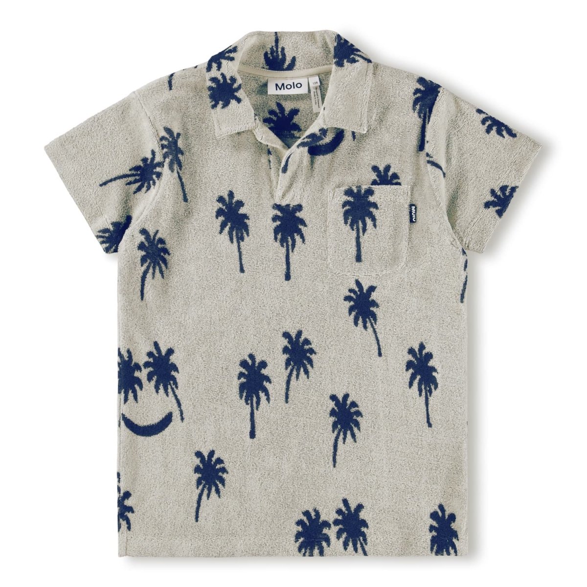 PALM TREES SMILEY RANDEL TERRY POLO TOP (PREORDER) - MOLO