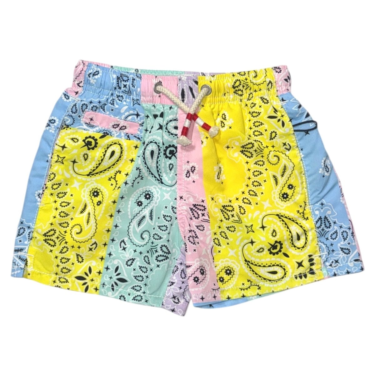 PASTEL BANDANA PATCHES SWIM TRUNKS - MC2 SAINT BARTH KIDS