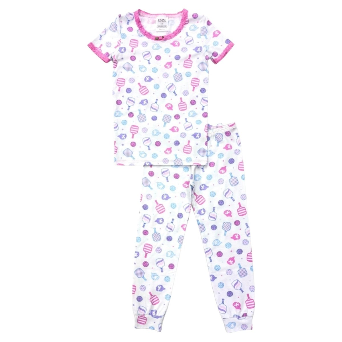 PICKLEBALL SHORT SLEEVE PJS - PAJAMAS